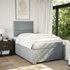 vidaXL Boxspringbett mit Matratze Hellgrau 120x200 cm Stoff