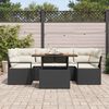 vidaXL Garten-Sofa-Set mit Kissen 7 pcs Schwarz und Creme