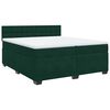 vidaXL Boxspringbett mit Matratze Dunkelgr&uuml;n 200x200 cm Samt