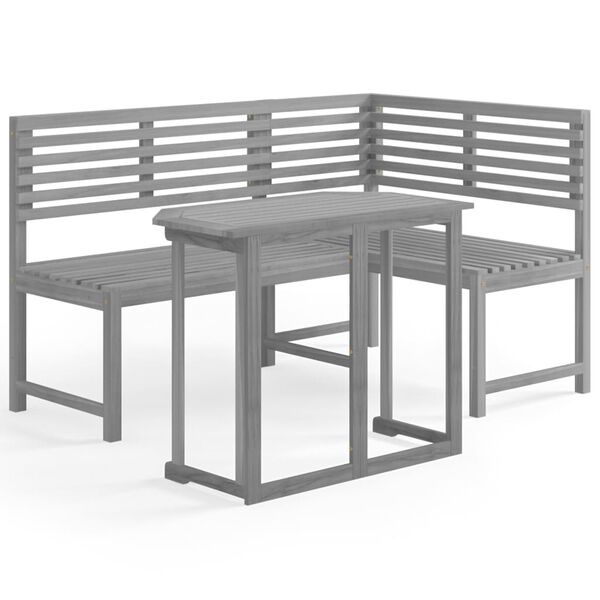 vidaXL 2-tlg. Bistro-Set Massivholz Akazie Grau