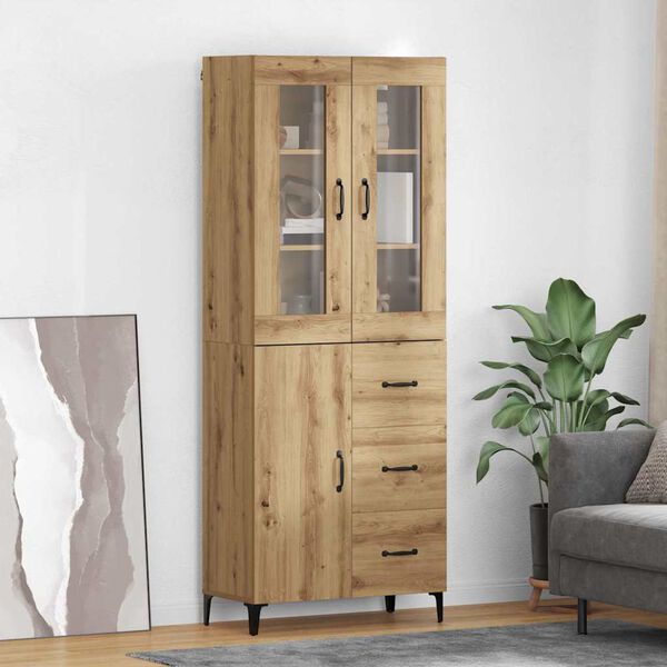 vidaXL Highboard Artisan-Eiche 69,5 x 34 x 180 cm Holzwerkstoff