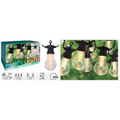 ProGarden LED Garten-Lichterkette 10 Lampen 3,2 V