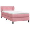 vidaXL Boxspringbett mit Matratze Rosa 100x220 cm Samt
