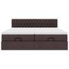 vidaXL Ottoman-Bett mit Matratzen Dunkelbraun 200x200 cm Stoff