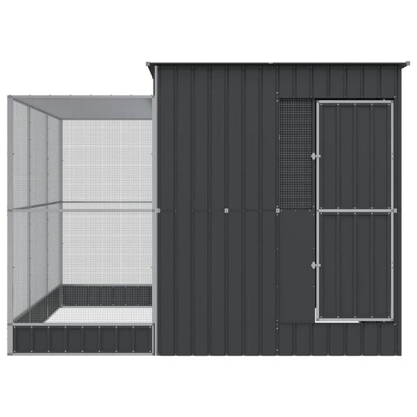 vidaXL Voliere mit Erweiterung Silber 290 x 303 x 216 cm Stahl