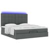 vidaXL Ottoman-Bett mit Matratze & LEDs Dunkelgrau 180x200 cm Stoff
