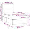 vidaXL Boxspringbett mit Matratze Hellgrau 90x190 cm Samt