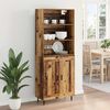vidaXL Highboard Altholz 69,5 x 34 x 180 cm Engineered Wood und Glas