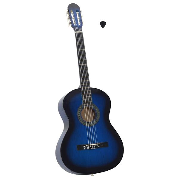 vidaXL Klassikgitarre f&uuml;r Anf&auml;nger Blau 4/4 39" Lindenholz