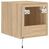 vidaXL TV-Wandschrank mit LED-Leuchten Sonoma-Eiche 30,5x35x30 cm