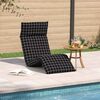 vidaXL Sonnenliege Klappbar Schwarz Karomuster 175x54x8,5 cm
