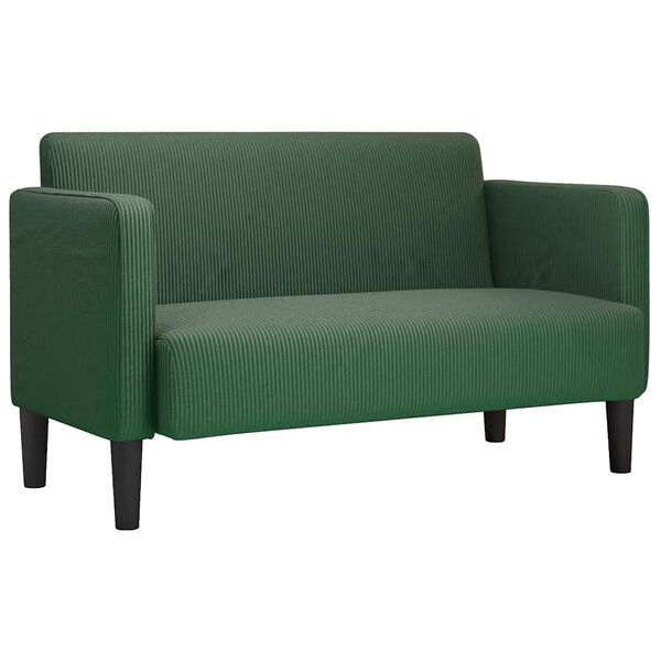 vidaXL Zweisitzer-Sofa Dunkelgr&uuml;n 109 cm Cordstoff