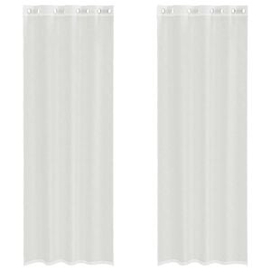 vidaXL Voile Vorh&auml;nge mit &Ouml;sen 2 Stk. Wei&szlig;