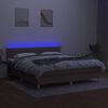 vidaXL Boxspringbett mit Matratze & LED Taupe 160x200 cm Stoff