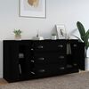 vidaXL Sideboards 3 Stk. Schwarz Holzwerkstoff