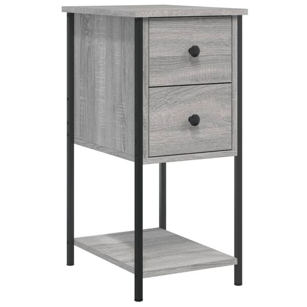 vidaXL Nachttisch Grau Sonoma 32x42x70 cm Holzwerkstoff