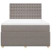 vidaXL Boxspringbett mit Matratze Taupe 140x200 cm Stoff