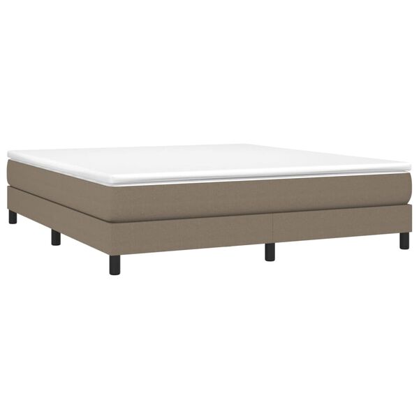 vidaXL Boxspringbett mit Matratze Taupe 180x200 cm Stoff