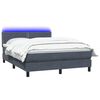 vidaXL Boxspringbett mit Matratze & LED Dunkelgrau 140x220 cm Samt