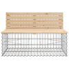 vidaXL Gartenbank aus Gabionen 347x71x65,5 cm Massivholz Kiefer
