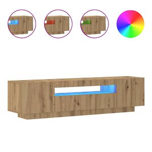 vidaXL TV-Schrank mit LED-Leuchten Artisan-Eiche 160x35x40 cm