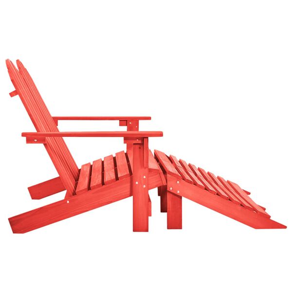 vidaXL Adirondack-Gartenbank 2-Sitzer mit Fußteil Tannenholz Rot