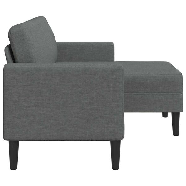 vidaXL 2-Sitzer-Sofa mit Chaiselongue L-f&ouml;rmig Dunkelgrau 125 cm Stoff