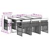 vidaXL 7-tlg. Garten-Essgruppe mit Kissen Hellgrau Poly Rattan