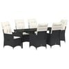 vidaXL Garten Essgruppe 7 stk. Schwarz Poly-Rattan