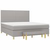 vidaXL Boxspringbett mit Matratze Hellgrau 160x200 cm Stoff