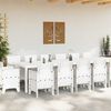 vidaXL Garten Essgruppe 15 pcs Weiß Polt Rattan