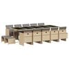 vidaXL 15-tlg. Garten-Essgruppe mit Kissen Beigemischung Poly Rattan