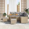 vidaXL Gartensofa-set mit Kissen 9 pcs Beige und Hellgrau Poly-Rattan