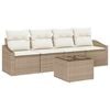 vidaXL Sofa Set 5 Stk. Beige und Creme Poly-Rattan
