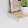 vidaXL Schweberegale 2 Stk. Eichen-Optik und Wei&szlig; 50x23x3,8 cm MDF