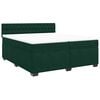 vidaXL Boxspringbett mit Matratze Dunkelgr&uuml;n 200x200 cm Samt