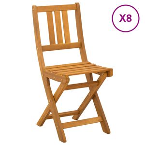 vidaXL Au&szlig;en Bistro-St&uuml;hle 8 stk. Natur Massivholz Akazie