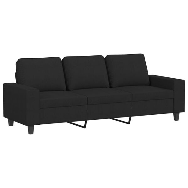 vidaXL 3-Sitzer-Sofa Schwarz 180 cm Stoff