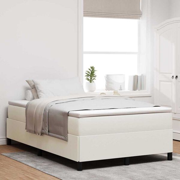 vidaXL Boxspringbett Creme 120 x 200 cm Cordstoff