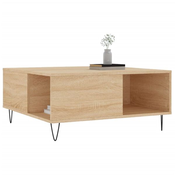 vidaXL Couchtisch Sonoma-Eiche 80x80x36,5 cm Holzwerkstoff