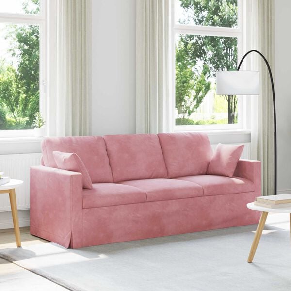 vidaXL Sofa Rosa Gesamtabmessungen: 198 x 78 x 80 cm (B x T x H) Samt