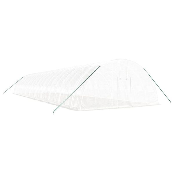 vidaXL Gew&auml;chshaus mit Stahlrahmen Wei&szlig; 120 m&sup2; 20x6x2,85 m