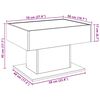 vidaXL LED-Couchtisch R&auml;uchereiche 70x50x45 cm Holzwerkstoff