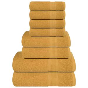 vidaXL 8-tlg. Handtuch-Set FROGN Gold 360 g/m&sup2;