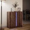 vidaXL LED-Sideboard Braun Eichen-Optik 77x34x85 cm Holzwerkstoff