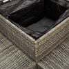 vidaXL Gartensofa in L-Form mit Tisch und Kissen Grau Poly Rattan