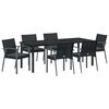 vidaXL Garten Essgruppe 7 pcs Schwarz und Grau PE-Rattan