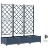 vidaXL Garten-Pflanzgef&auml;&szlig; 3 Stk. Grau 120 x 40 x 126 cm PP