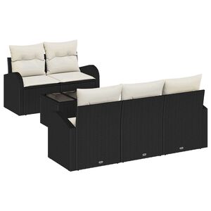 vidaXL Gartensofa-set 6 stk. Schwarz Poly-Rattan