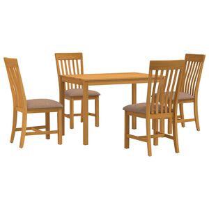 vidaXL Essgruppe 5 stk. Grau Massivholz Eiche